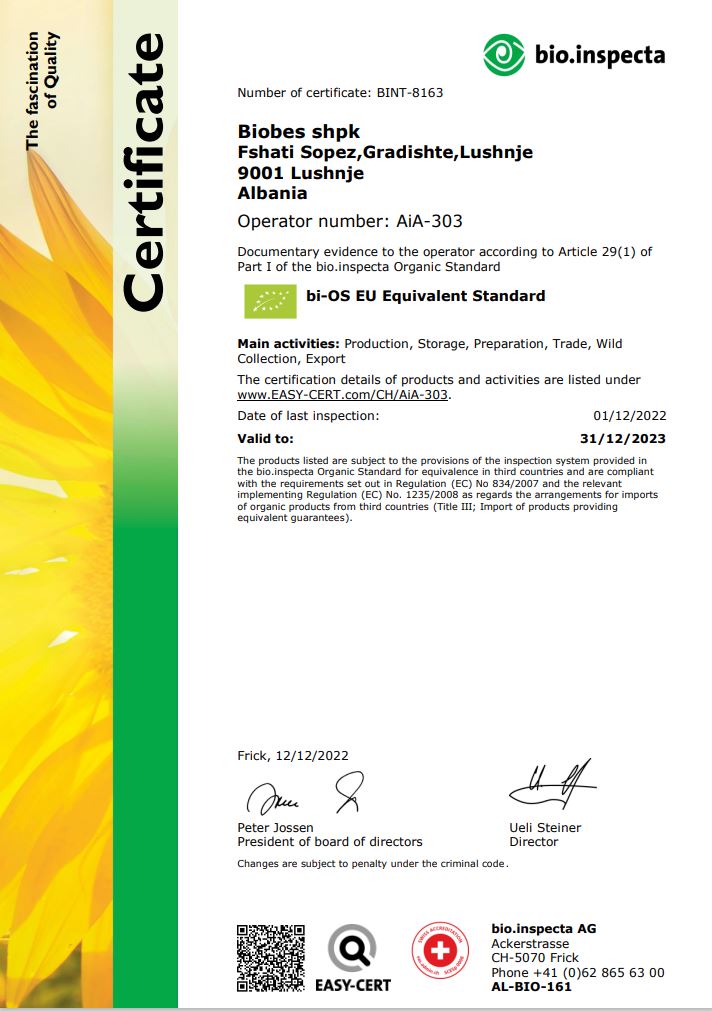 AlbInspect Certificate